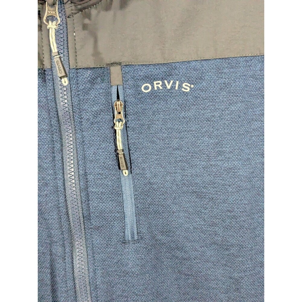 Orvis Sweatshirt Adult Sz L Blue Gray Jacket Full Zip Zipper Pockets Men - Picture 4 of 9